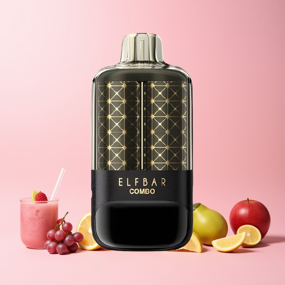 ELF BAR COMBO 25000 Puffar Sverige Grossist Typ-C 700mAh 5% Nikotin Rosa Citron & Druva Frukt
