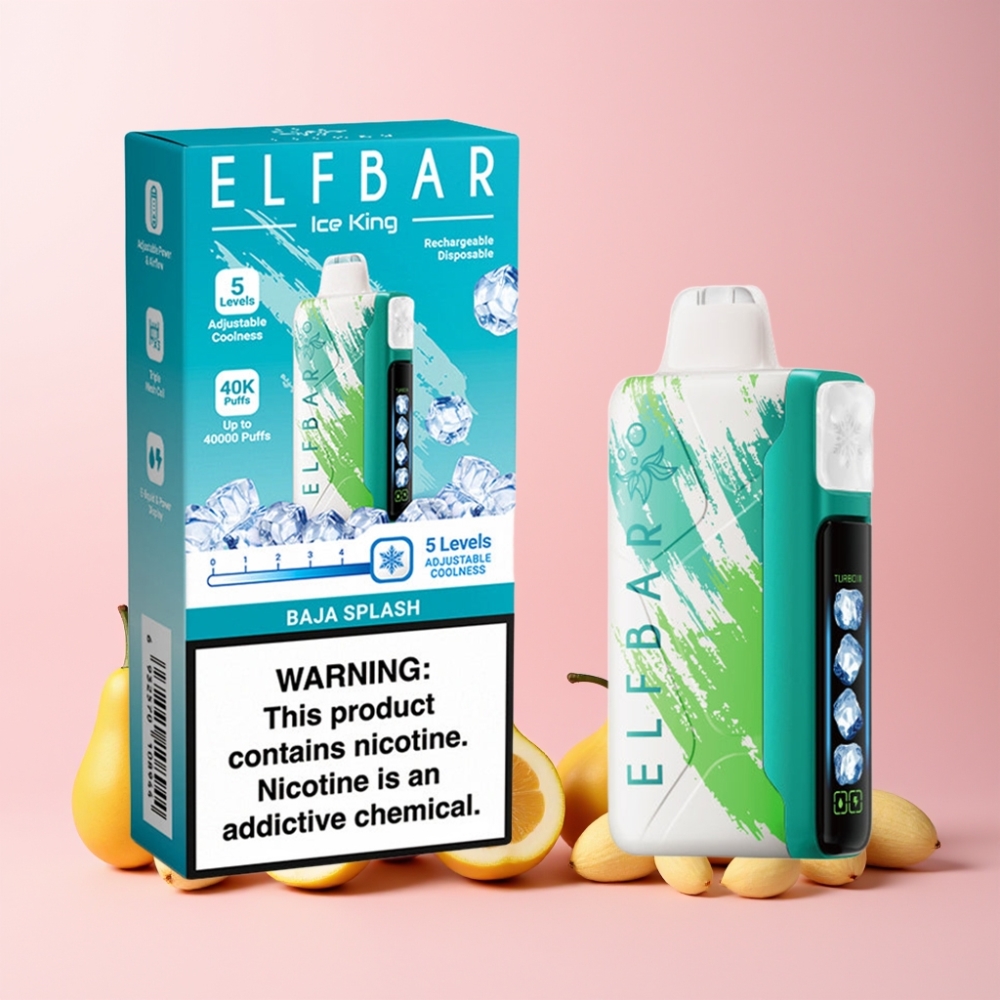 Elf Bar Ice King 40000 Puff Laddningsbar 850mAh Justerbar Kylning Baja Stänk Sverige Grossist