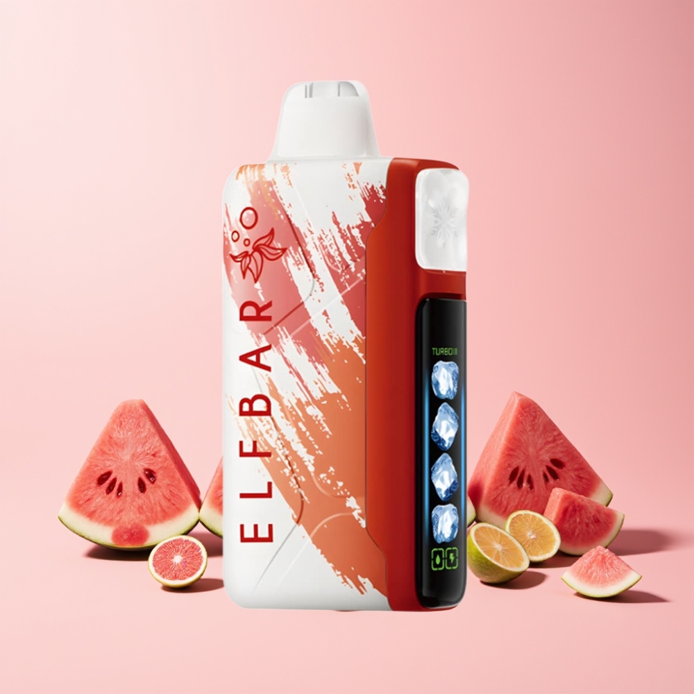 Elf Bar Ice King 40000 Puff Återuppladdningsbar 850mAh Justerbara Kylningsnivåer LCD Display Sverige Grossist Vattenmelon Is