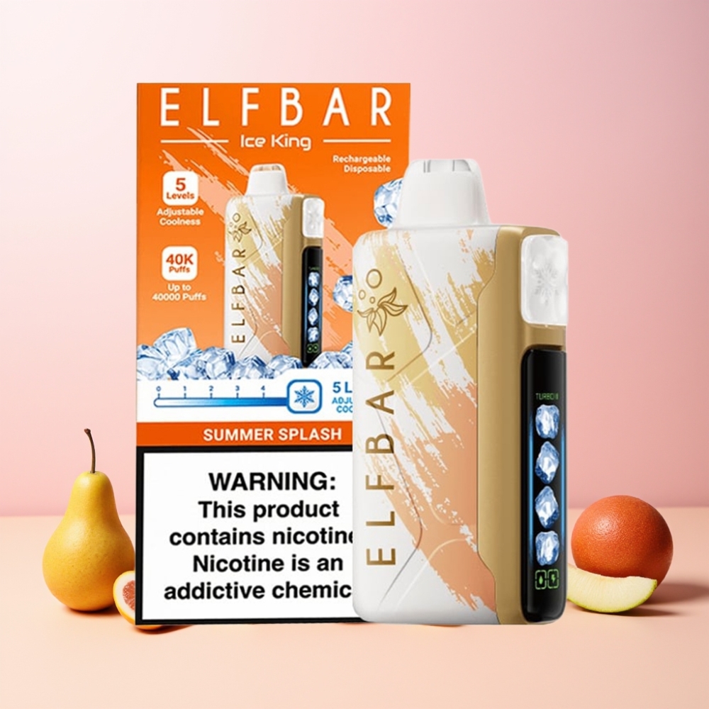 Elf Bar Ice King 40000 Puff Återuppladdningsbar Svensk Grossist 5% Nikotin Justerbara Kylningsnivåer Sommarspole