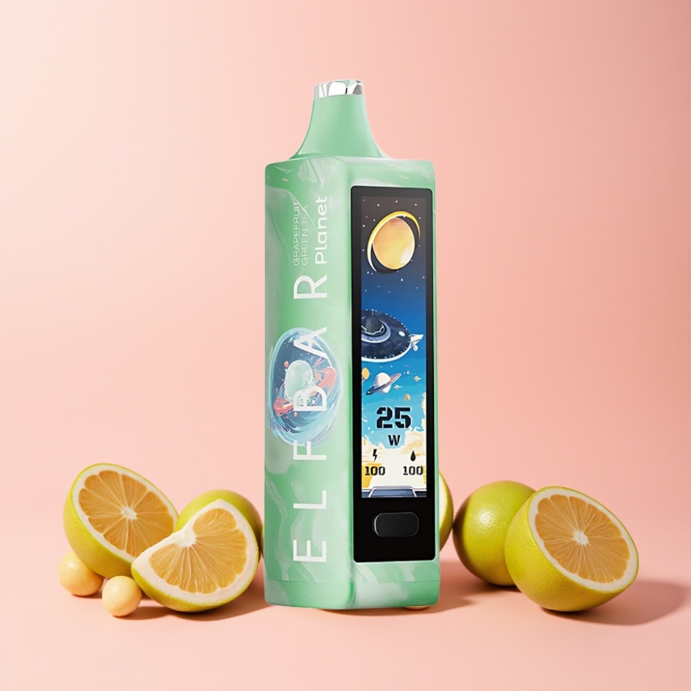 Elf Bar Planet 25000 Puffar Laddningsbar Mesh 18ml Grapefrukt Grönt Te Sverige Grossist