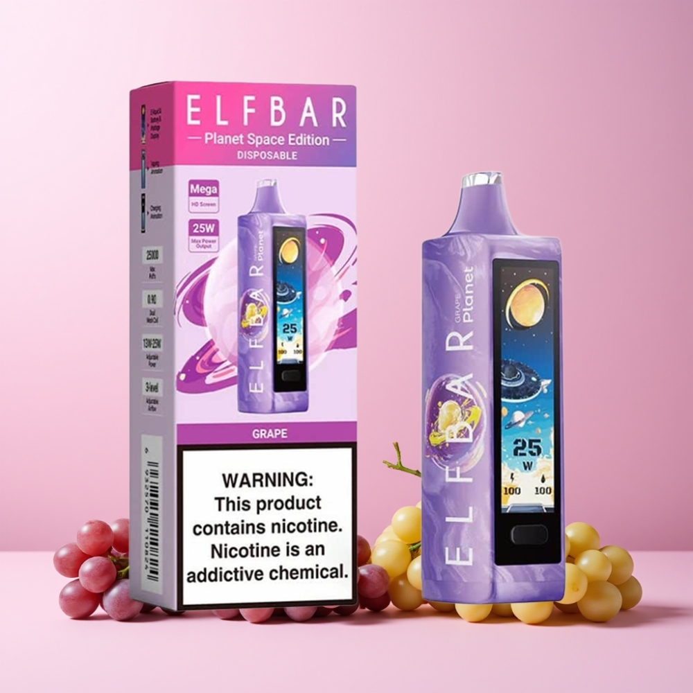 Elf Bar Planet 25000 Puffs 18ml 800mAh Mesh Laddningsbar Vindruva Sverige Grossist