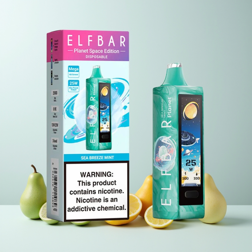 Elf Bar Planet 25000 Puffs 18ml Mesh 800mAh 5% Nikotin Sverige Grossist Havsbris Mint