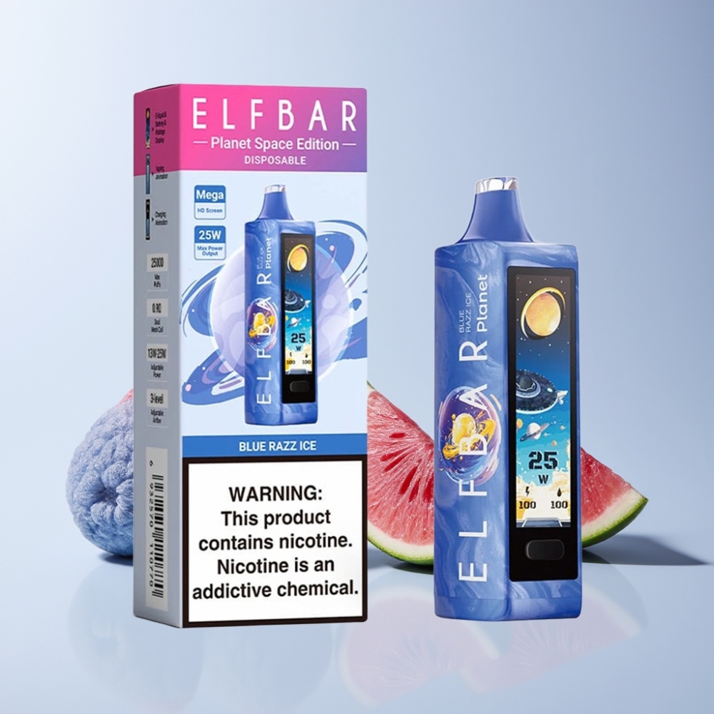 Elf Bar Planet 25000 Puffs 18ml Mesh 800mAh Sverige Grossist Blå Hallon Is