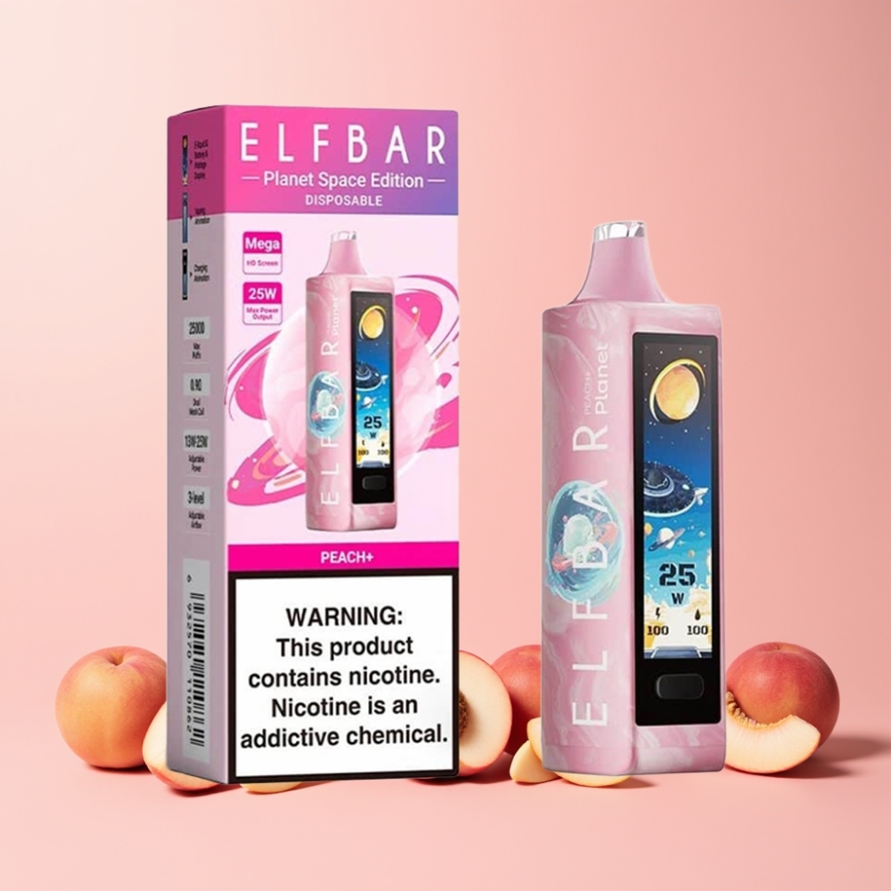 Elf Bar Planet 25000 Puffs Mesh 18ml 800mAh Sverige Grossist Persika+