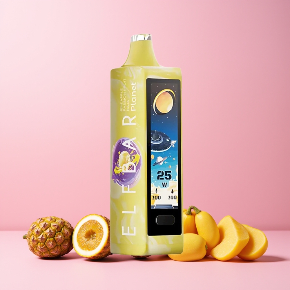 Elf Bar Planet 25000 Puffs Mesh Omladdningsbar 18ml Sverige Grossist Ananas Passionsfrukt Baja