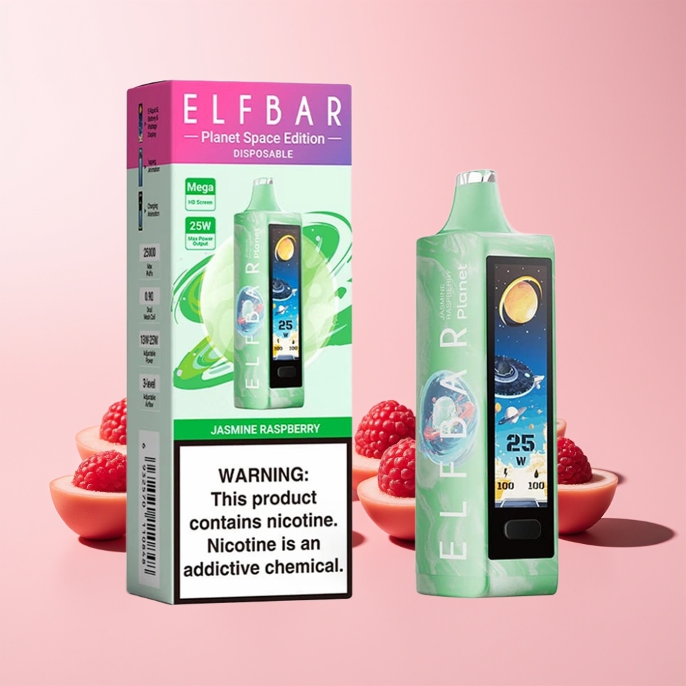 Elf Bar Planet 25000 Pustar Laddningsbar Mesh 800mAh 18ml Sverige Grossist Jasmin Hallon