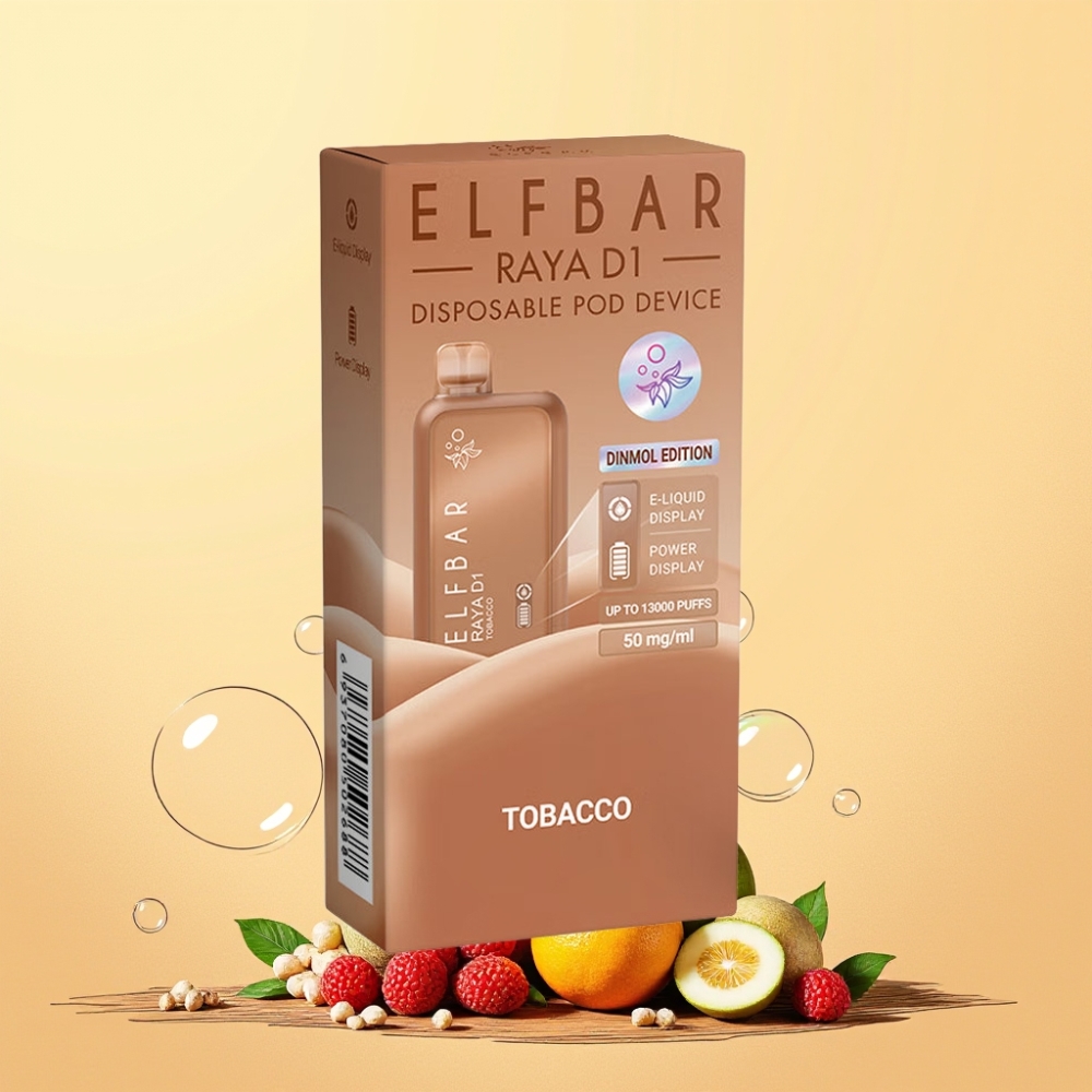 Elf Bar Raya D1 13000 Puff Laddningsbar 650mAh 18ml Tobak Sverige Grossist