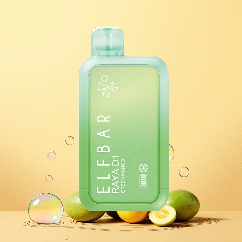 Elf Bar Raya D1 13000 Puff Laddningsbar Svensk Grossist Gröna Mango