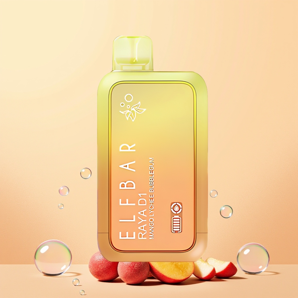 Elf Bar Raya D1 13000 Puffar Sverige Grossist Laddningsbar Skärm Mango Lychee Tuggummi