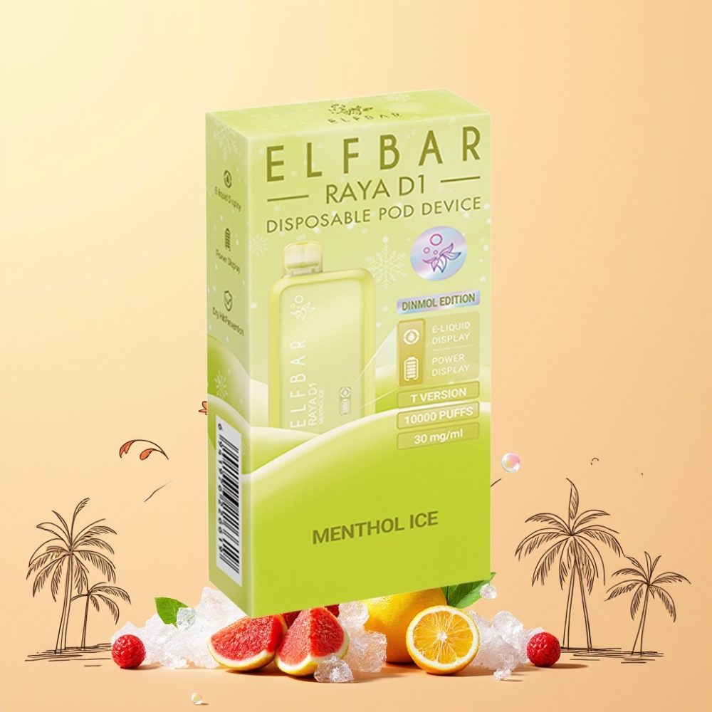 Elf Bar Raya D1 13000 Puffar Sverige Grossist Omladdningsbar Mentol Is
