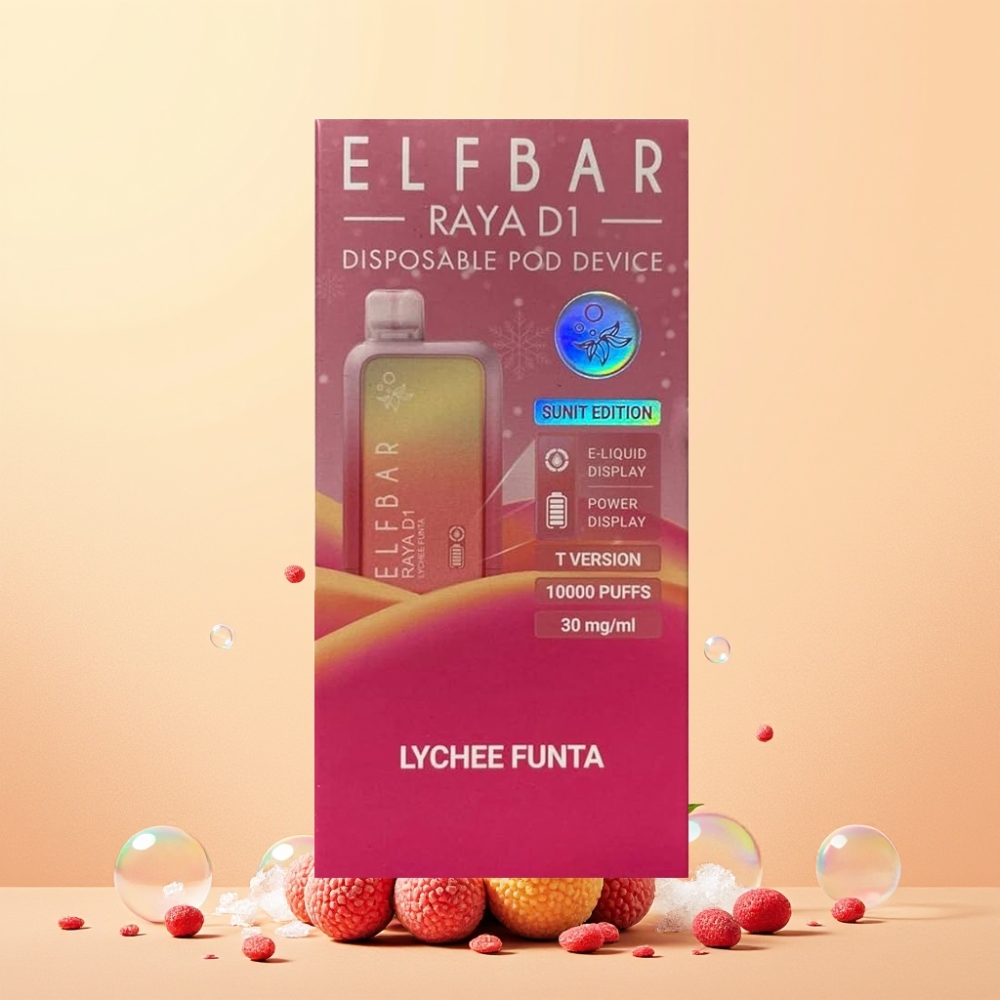 Elf Bar Raya D1 13000 Puffs 18ml 650mAh Lychee Funta Sverige Grossist