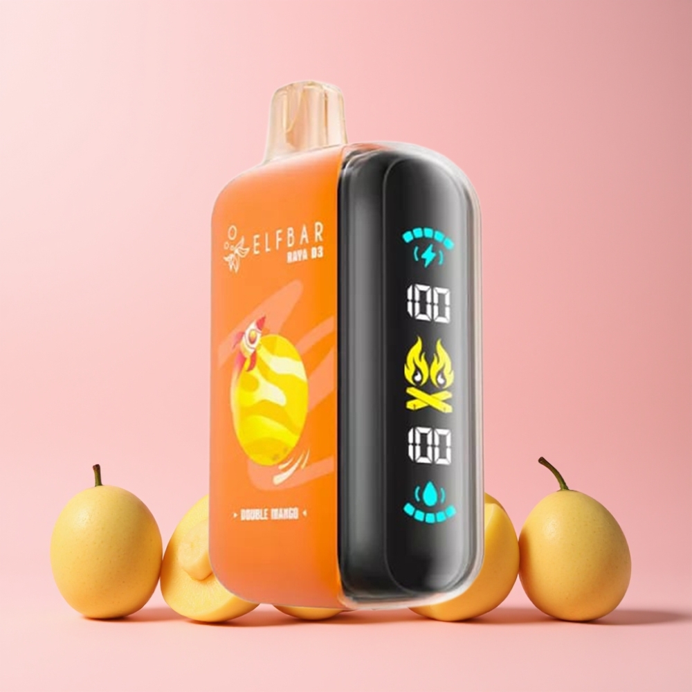 ELF BAR RAYA D3 25000 Puff Disposable Vape 850mAh 23ml 5% Type-C Sverige Grossist Dubbel Mango