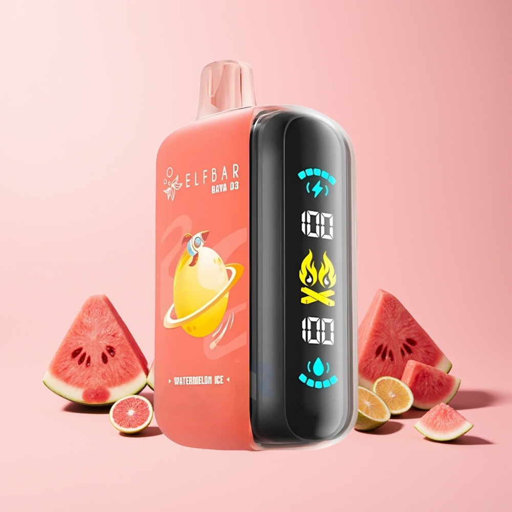ELF BAR RAYA D3 25000 Puff Rechargebar Batteri 850mAh E-vätska 23ml Sverige Grossist Vattenmelonis