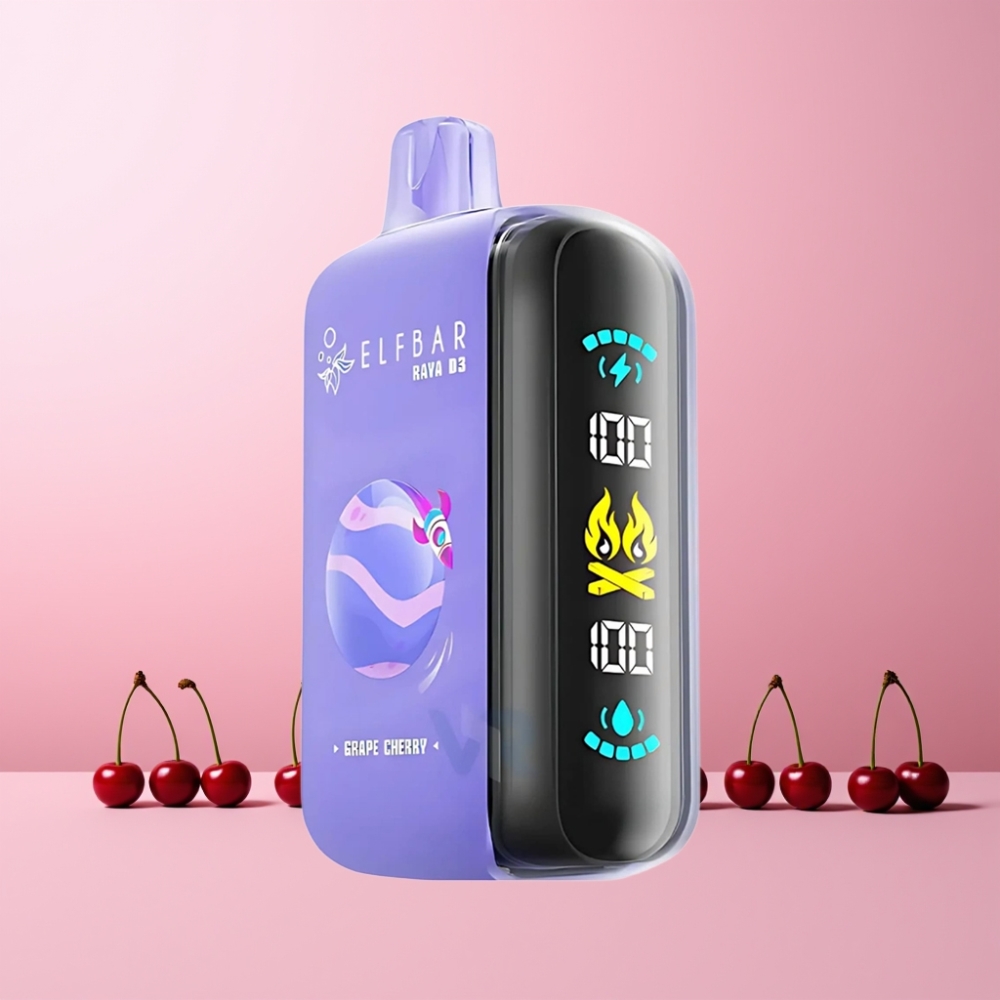 ELF BAR RAYA D3 25000 Puffar Rechargebar 850mAh Type-C Sverige Grossist Druva Körsbär