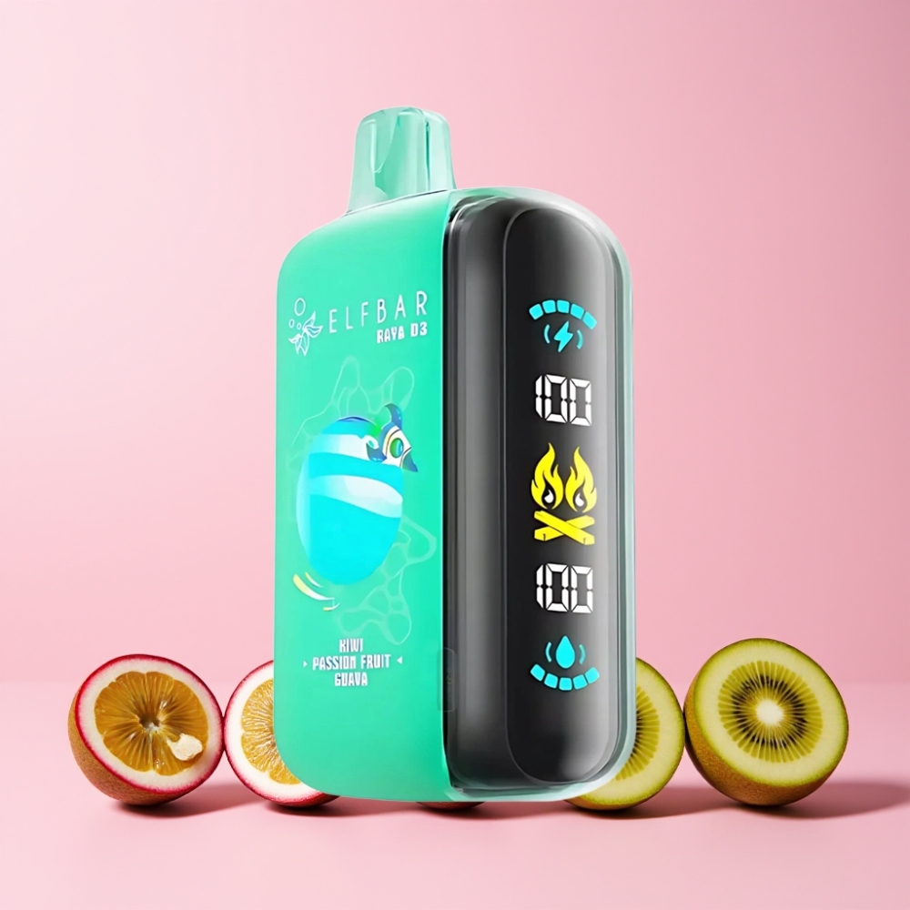 ELF BAR RAYA D3 25000 Puffs 850mAh 23ml 5% Type-C Sverige Grossist Kiwi Passionsfrukt Guava