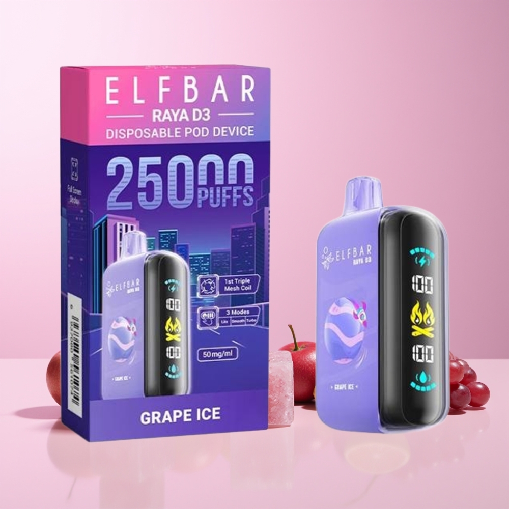 ELF BAR RAYA D3 25000 Puffs Rechargebar Type-C Sverige Grossist Druvis