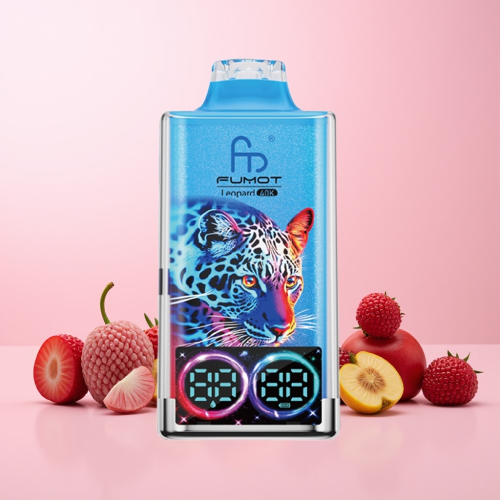 Fumot Leopard 40K Puffs Dual Mesh Type-C 700mAh Digital Tube 0%/2%/3%/5% Sverige Grossist Blandade Bär