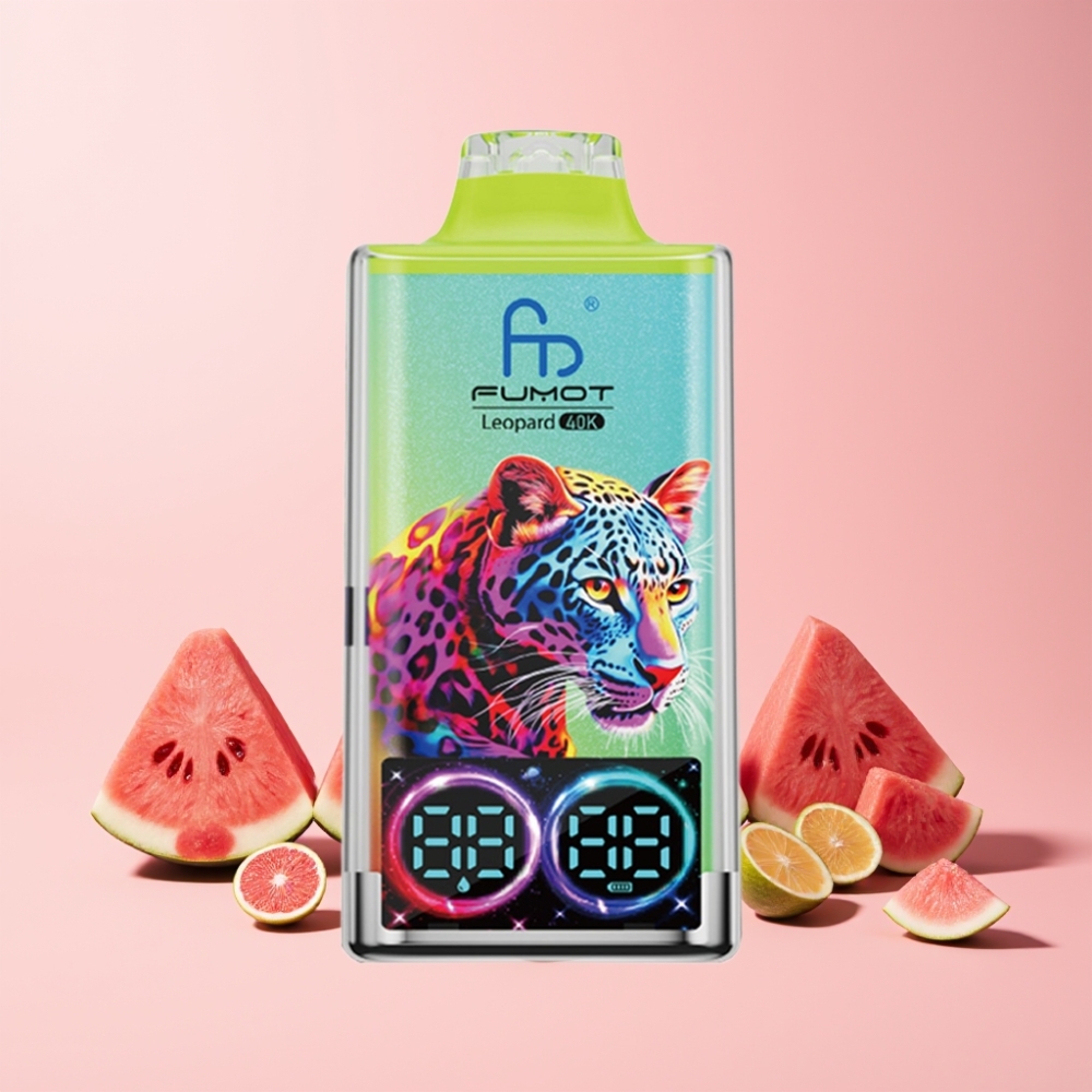 Fumot Leopard 40K Puffs Dual Mesh Type-C 700mAh Digital Tube Sverige Grossist Vattenmelon Is