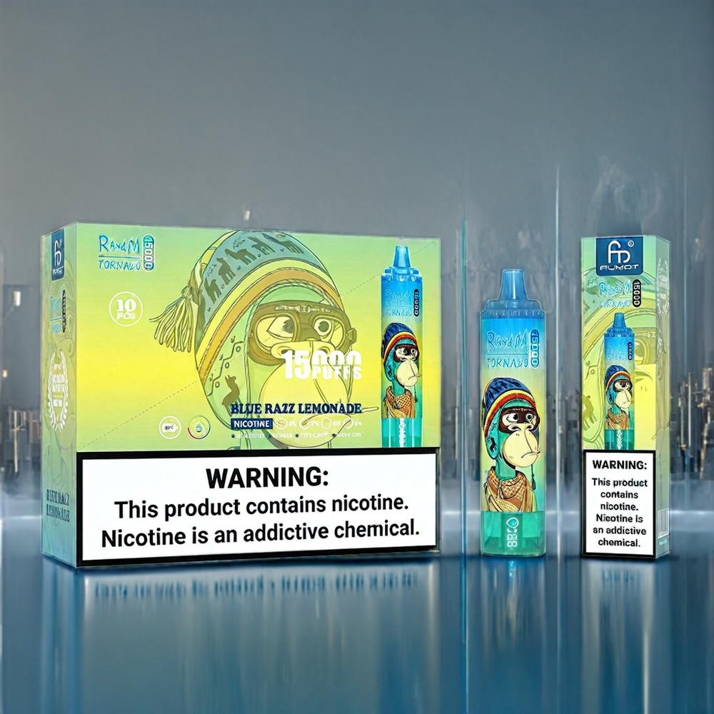 Blå Hallon Lemonad Fumot Randm Tornado 15000 Puffar 25ml 850mAh 0.9 Ohm Mesh Sverige Grossist