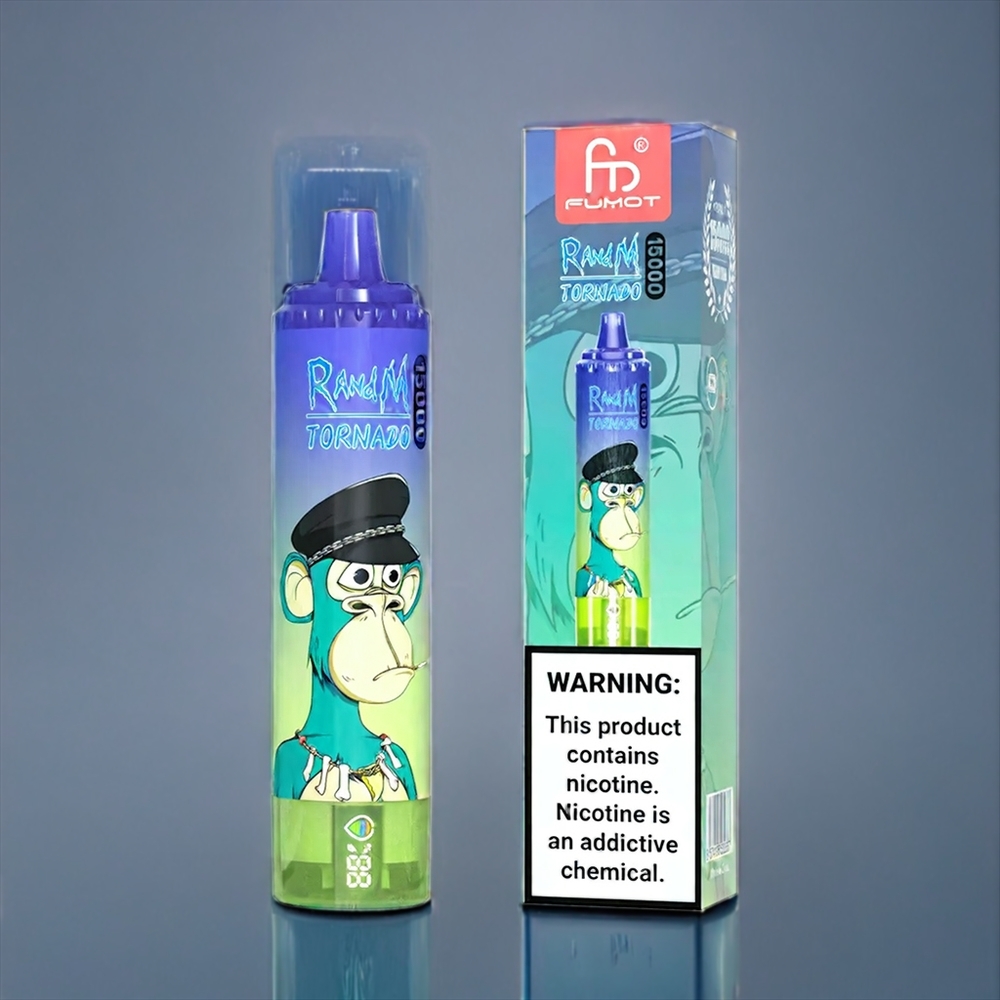 Blåbär Tuggummi Fumot Randm Tornado 15000 Puffar 25ml 850mAh 0.9 Ohm Mesh Sverige Grossist