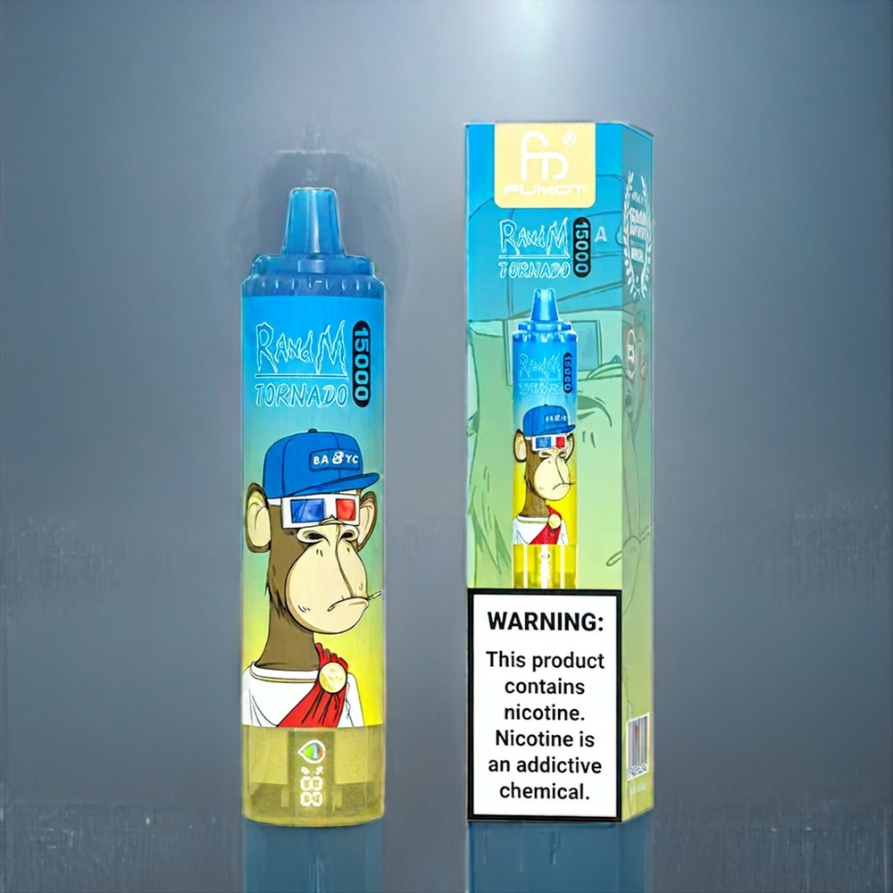 Herr Blå Fumot Randm Tornado 15000 Puffar 25ml 850mAh 0.9 Ohm Mesh Sverige Grossist LCD Type-C