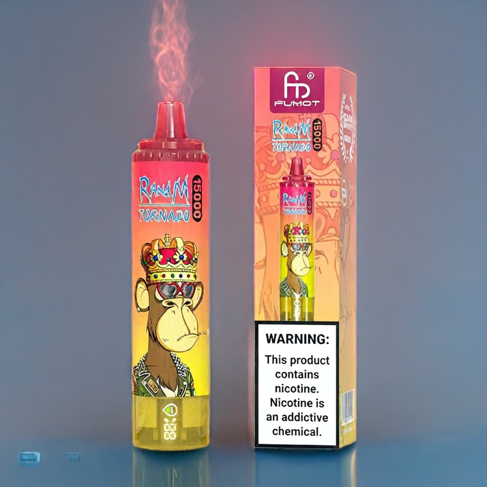 Persik Is Fumot Randm Tornado 15000 Puffar 25ml 850mAh Mesh Coil LCD Sverigegrossist