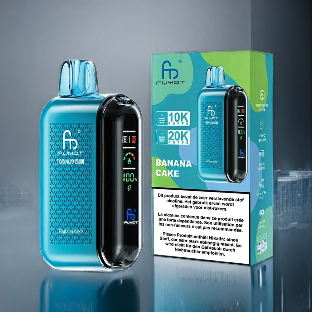 Banankaka Fumot Tornado 20000 Puffar Dual Mesh Coil Smart Display Sverige Grossist