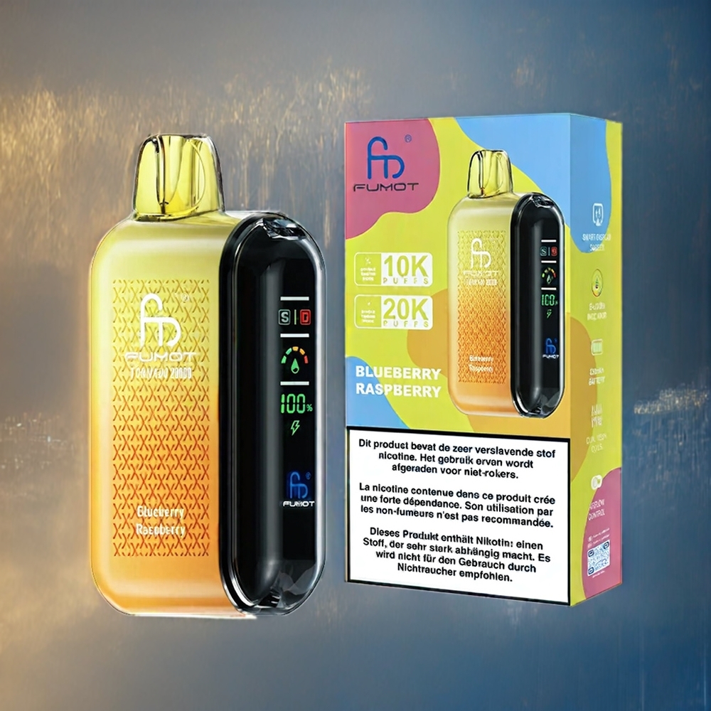Blåbär Hallon Fumot Tornado Dual Mesh 20ml Smart Display 2% Nicotine Sverige Grossist