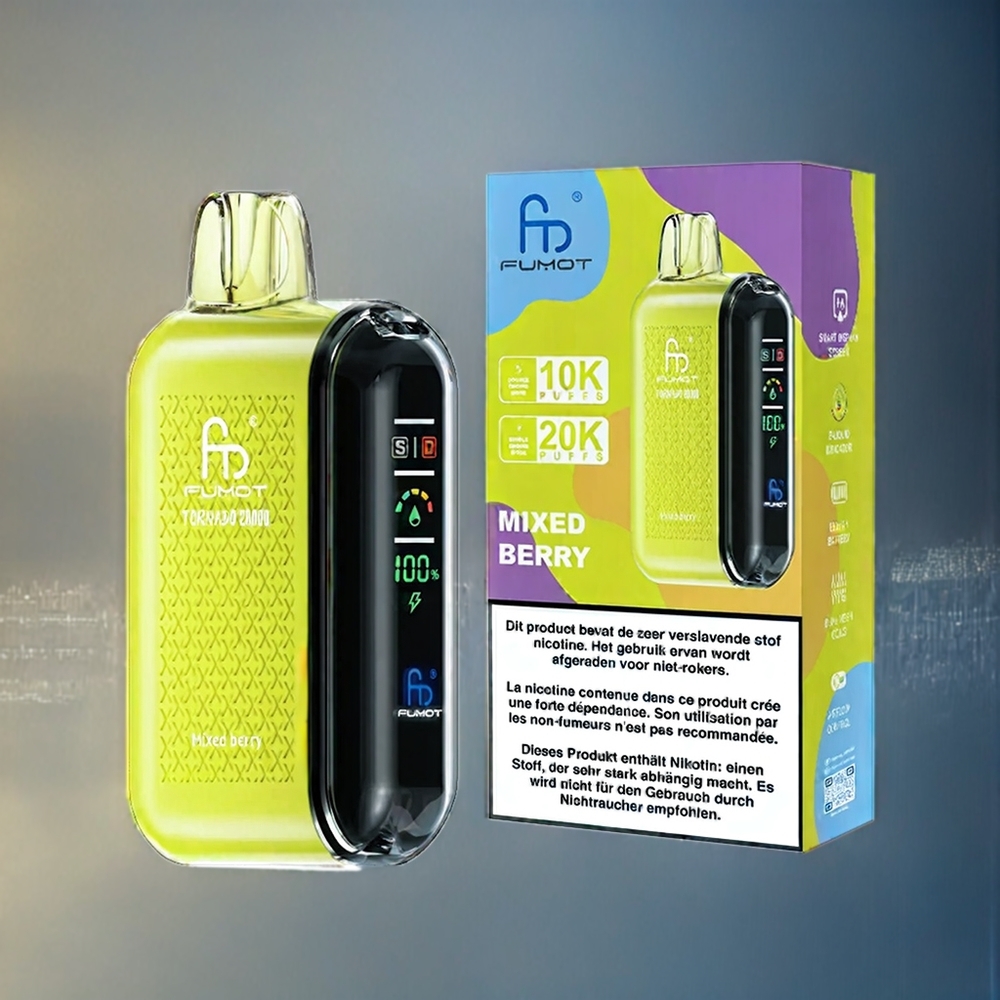 Blandade Bär Fumot Tornado 20000 Puffar Dual Mesh Coil 20ml E-liquid Sverige Grossist