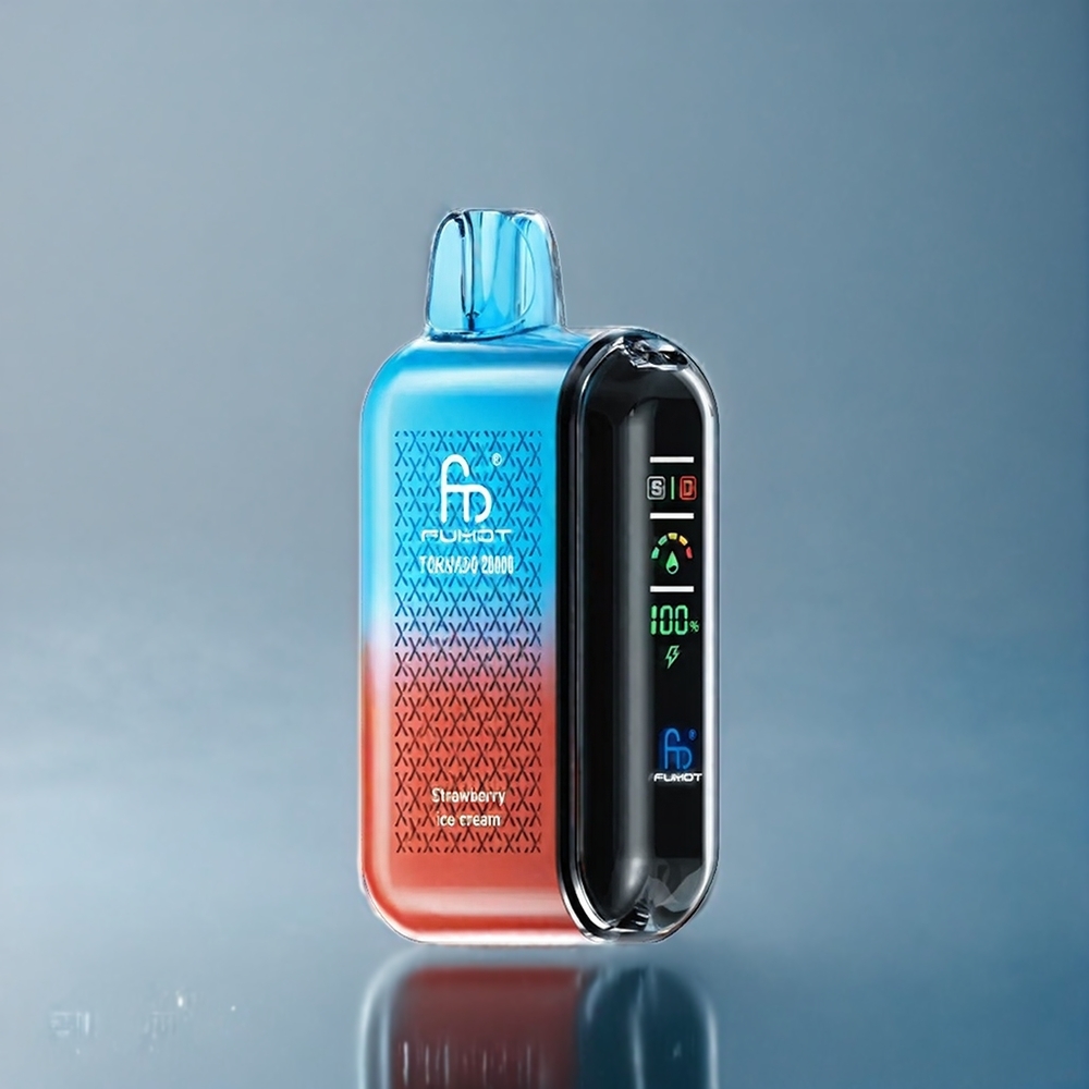 Jordgubb Glass Fumot Tornado Dual Mesh Coil 20000 Puffar Smart Display Sverige Grossist