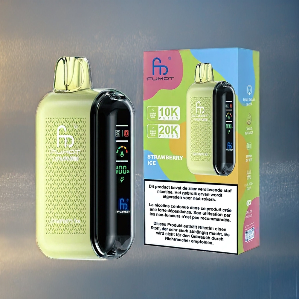 Jordgubb Is Fumot Tornado 20000 Puffar Dual Mesh Coil Smart Display Sverige Grossist