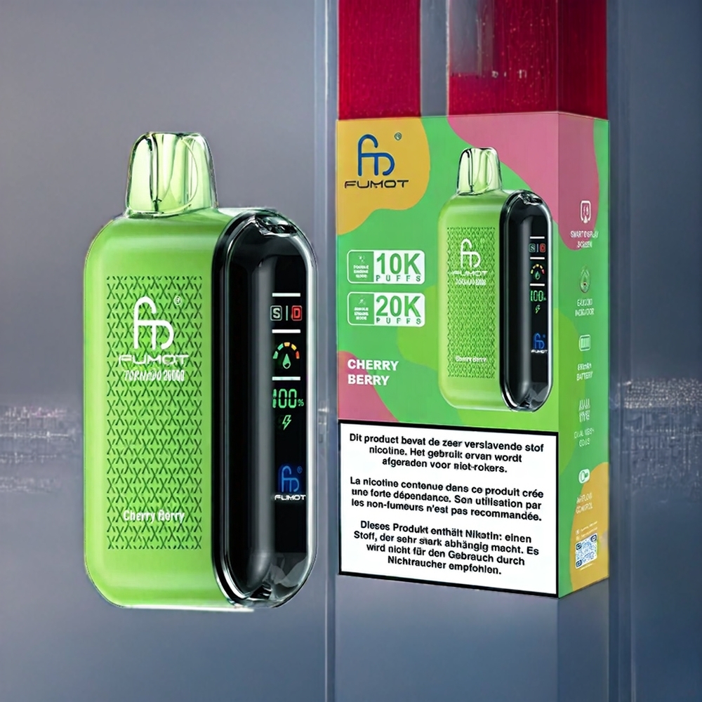 Körsbär Bär Fumot Tornado Dual Mesh 20ml Smart Display Airflow Sverige Grossist