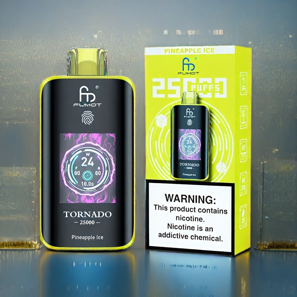 Ananas Is Fumot Tornado 25000 Puffar HD Skärm 700mAh 20ml Type-C Sverige Grossist