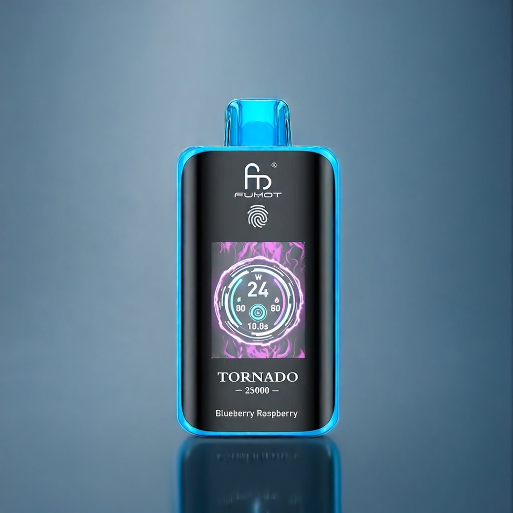 Blåbär Hallon Fumot Tornado 25000 Puffar HD Skärm 700mAh 20ml Typ-C Sverige Grossist