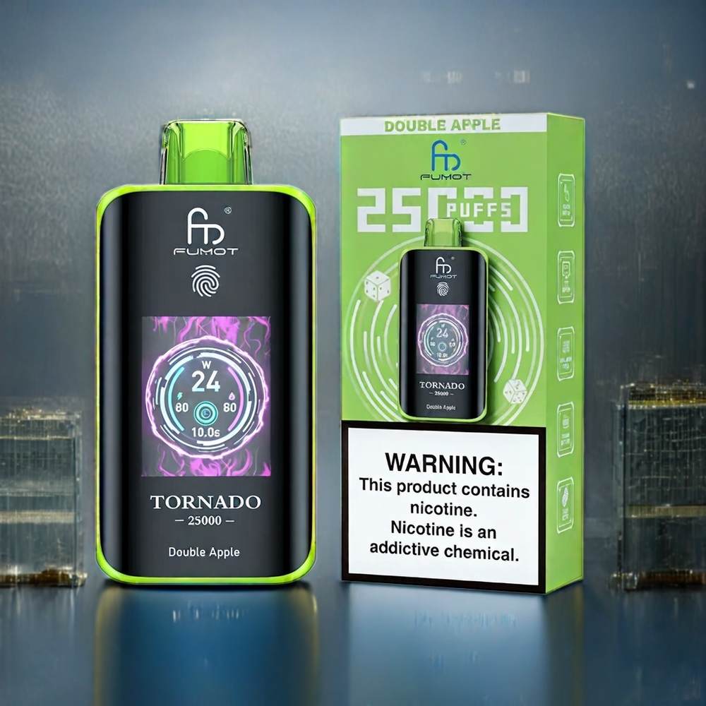 Dubbel Äpple Fumot Tornado 25000 Puffar HD Skärm 700mAh Batteri 20ml Sverige Grossist