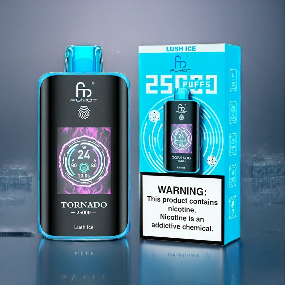 Frostig Is Fumot Tornado HD Skärm 25000 Puffar 20ml 5% Nikotin Type-C Sverige Grossist