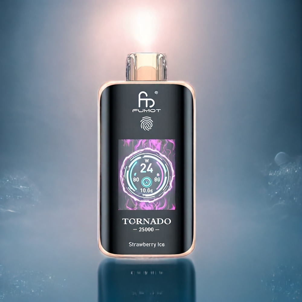 Jordgubbe Is Fumot Tornado 25000 Puffar HD Skärm 700mAh 20ml Type-C Sverige Grossist