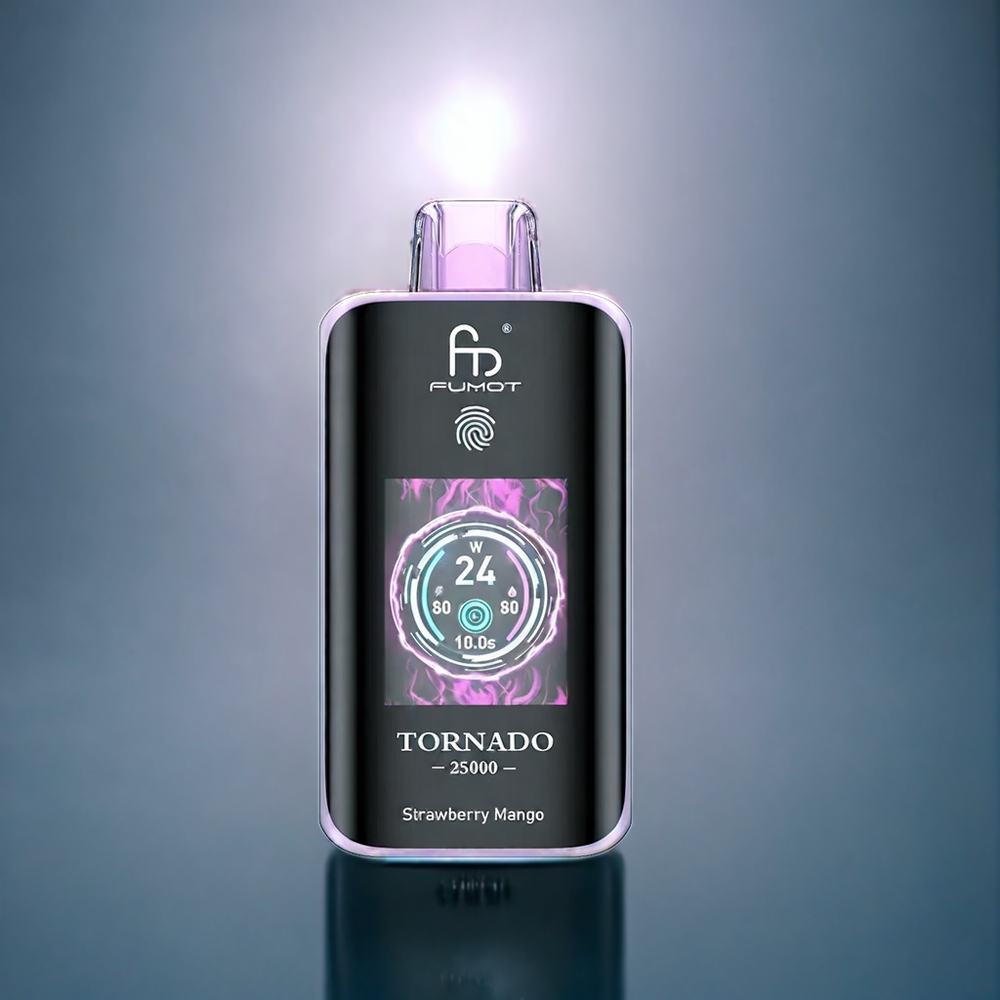 Jordgubbe Mango Fumot Tornado 25000 Puffar HD Screen 700mAh 20ml Type-C Sverige Grossist