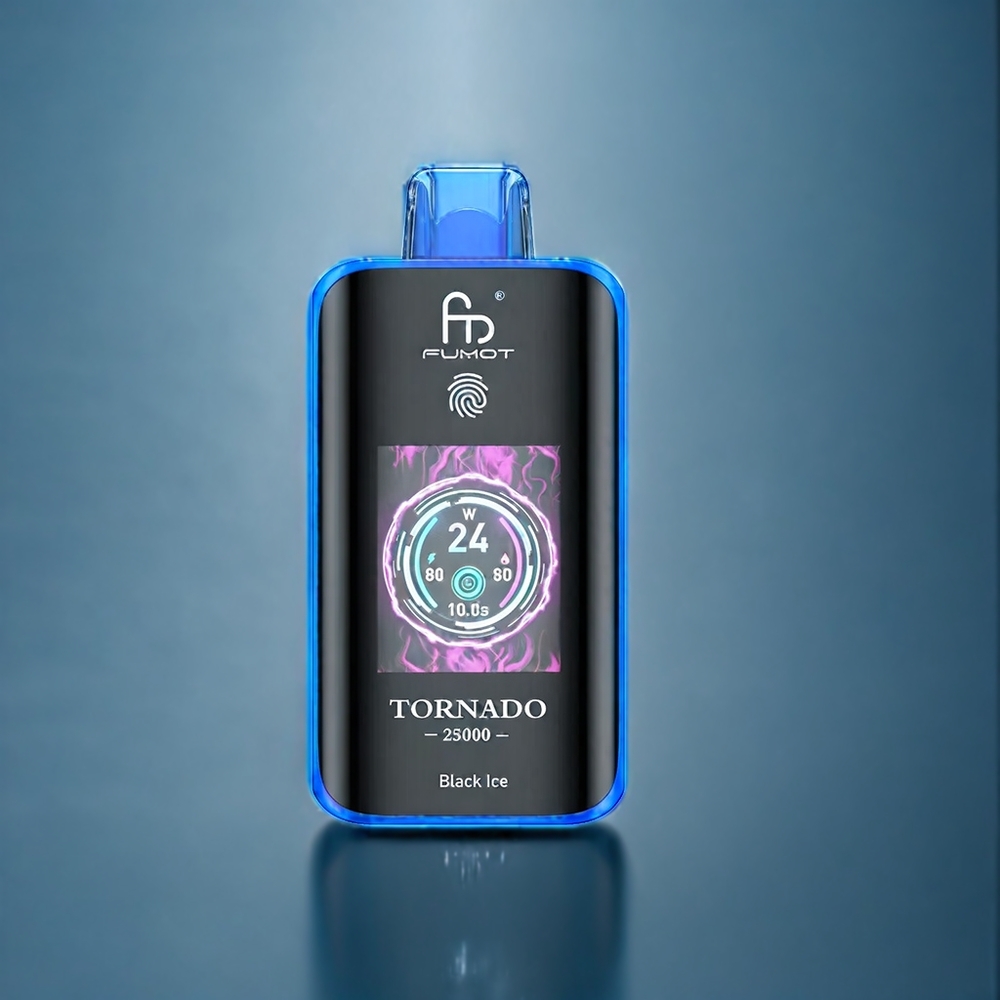 Svart Is Fumot Tornado 25000 Puffar HD Skärma 700mAh 20ml Sverige Grossist