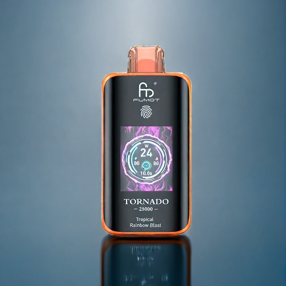 Tropisk Regnbågsblast Fumot Tornado 25000 Puffar HD Skärm 700mAh Batteri 20ml Sverige Grossist
