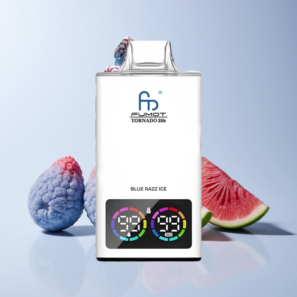 Fumot Tornado 35000 Dual Mesh 15ml 700mAh USB-C Sverige Grossist Blå Hallon Is