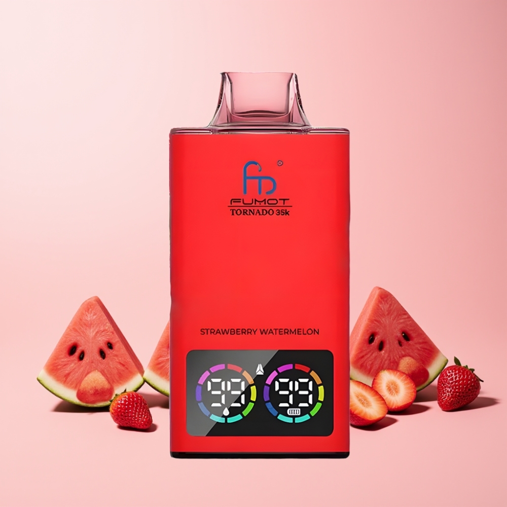 Fumot Tornado 35000 Dual Mesh Coil 15ml E-juice 700 MAH USB-C Sverige Grossist Jordgubb Vattenmelon
