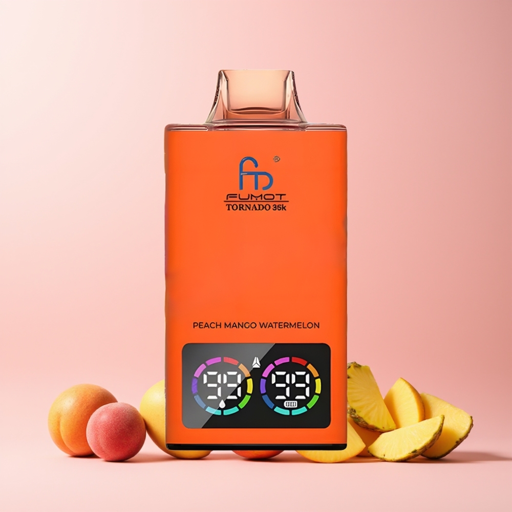 Fumot Tornado 35000 Dual Mesh Coil 15ml E-juice 700 MAH USB-C Sverige Grossist Persiko Mango Ananas