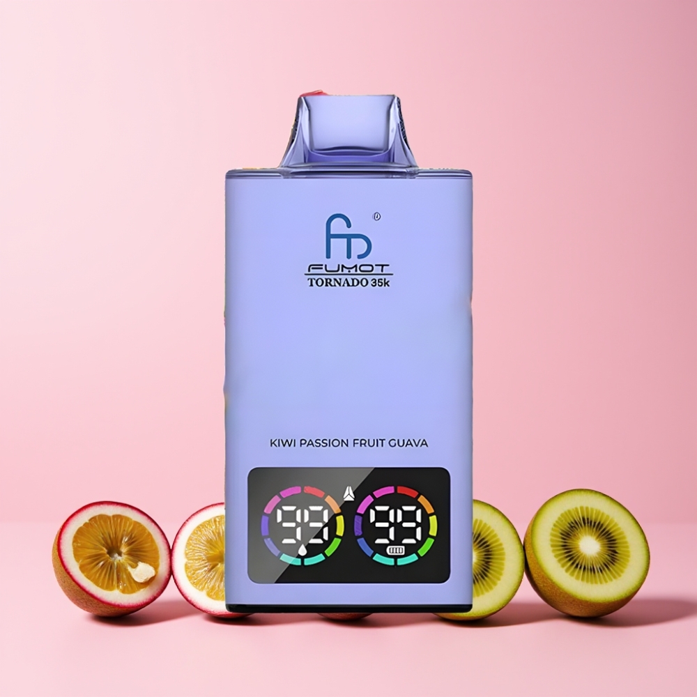 Fumot Tornado 35000 Dual Mesh RGB 15ml 700MAH USB-C Sverige Grossist Kiwi Passionsfrukt Guava