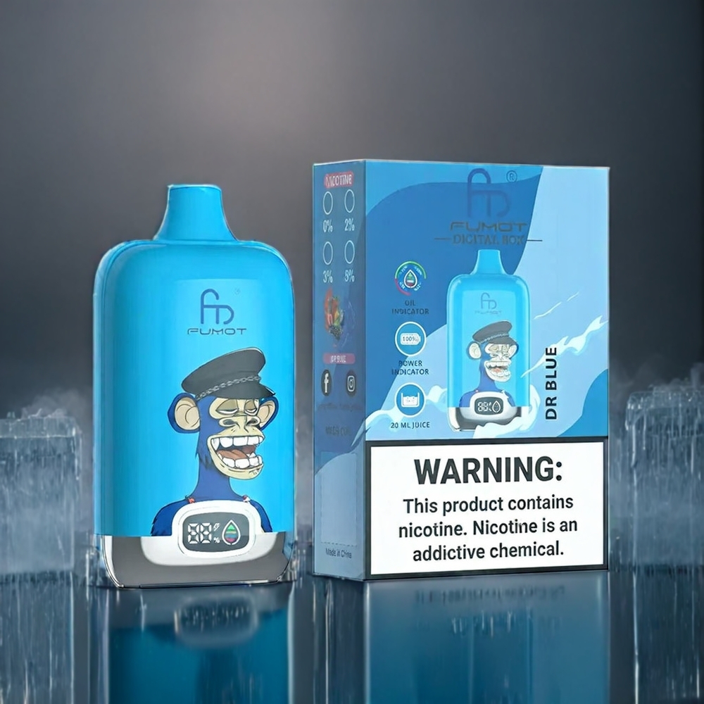 Dr. Blå Fumot Tornado Digital Box 12000 Puffar 20ml Mesh Sverige Grossist