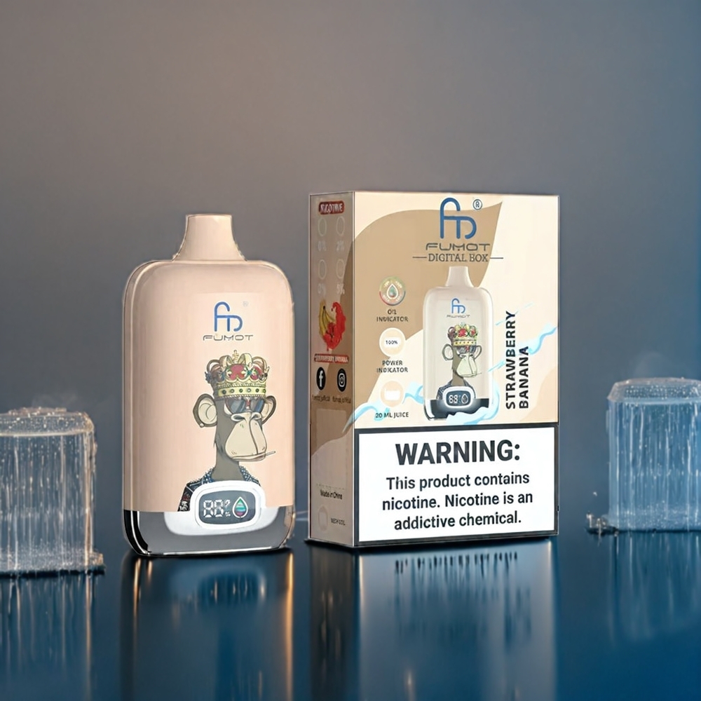Jordgubb Banan Fumot Tornado Digital Box 20ml 12000 Puffar 550mAh Type-C MTL Sverige Grossist