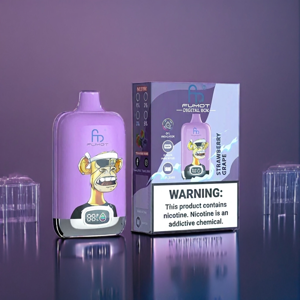 Jordgubb Druva Fumot Tornado Digital Box 12000 Puffar 20ml Mesh Coil Sverige Grossist