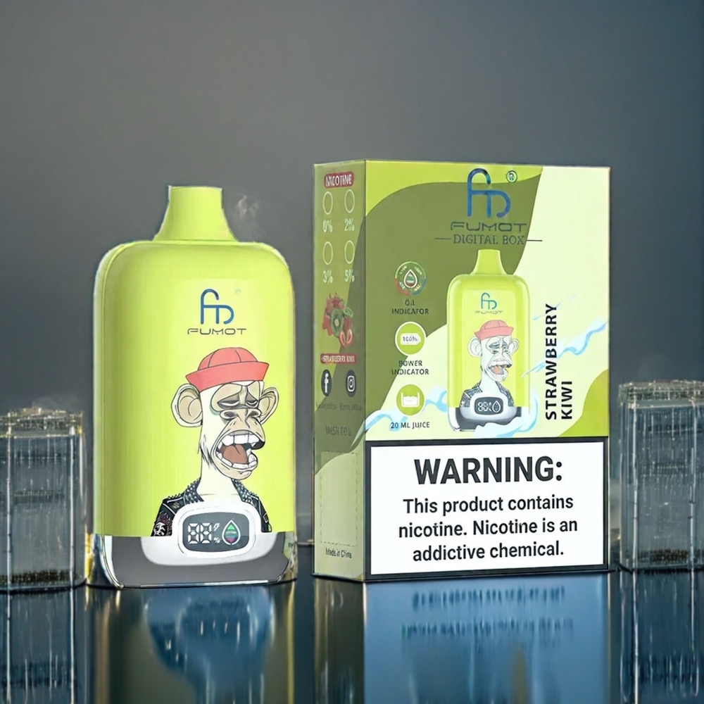 Jordgubb Kiwi Fumot Tornado Digital 20ml MESH 550mAh Type-C Sverige Grossist