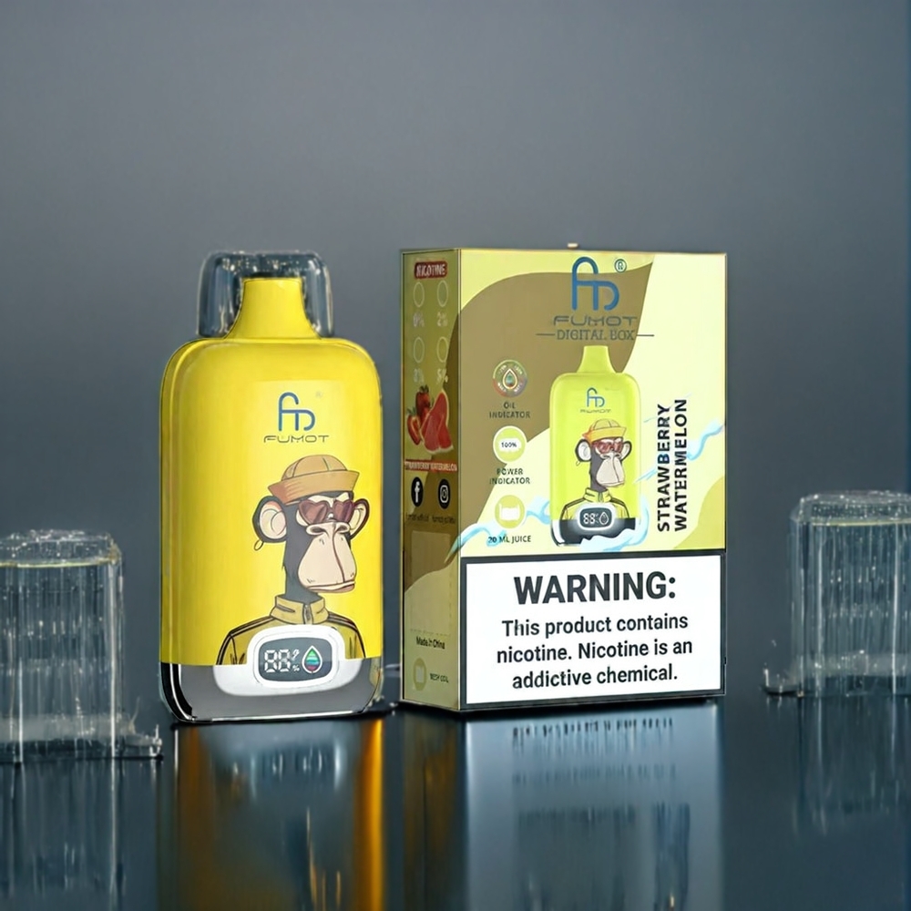 Jordgubb Vattenmelon Fumot Tornado Digital 20ml Mesh 12000 Puffar Sverige Grossist